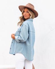 Blue Lassie Button Down Denim Shacket