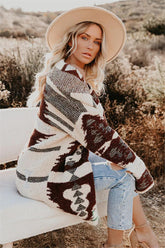 Lazy Bear Pocketed Fuzzy Knit Coatigan - Cream