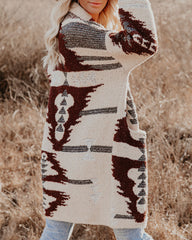 Lazy Bear Pocketed Fuzzy Knit Coatigan - Cream