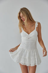 Sweet Crochet Lace Mini Dress