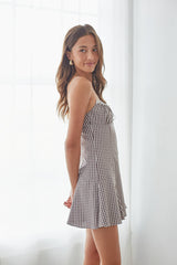 Liv Gingham Fit and Flare Mini Dress