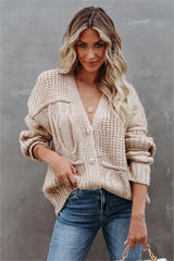 Luxley Relaxed Button Front Knit Cardigan