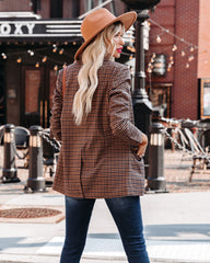 Marketplace Pocketed Houndstooth Blazer
