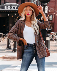 Marketplace Pocketed Houndstooth Blazer
