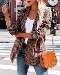 Marketplace Pocketed Houndstooth Blazer
