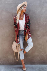 Moraga Pocketed Aztec Cardigan - Brick