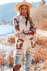 Moraga Pocketed Aztec Cardigan - Cream