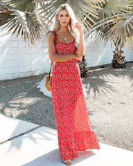 My Fair Lady Floral Ruffle Maxi Dress