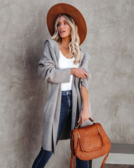 Myres Pocketed Hooded Knit Cardigan - Mocha