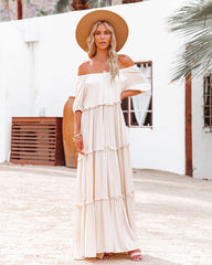 Pompeii Ruffle Tiered Maxi Dress - Cream