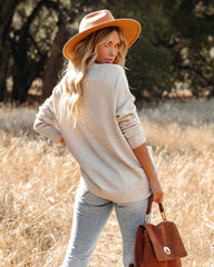 Oatmeal Front Button Placket Cardigan