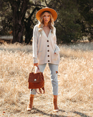Prescott Pocketed Button Front Knit Cardigan - Oatmeal - FINAL SALE