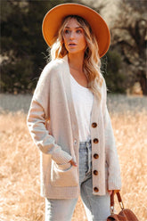 Prescott Pocketed Button Front Knit Cardigan - Oatmeal - FINAL SALE