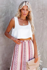 Pure Bliss Square Neck Crop Top - White