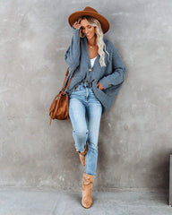 Deep Gray Front Buttoned Cardigan