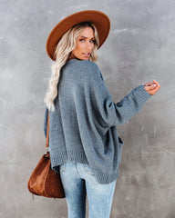 Deep Gray Front Buttoned Cardigan