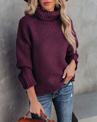Quay Turtleneck Knit Sweater - Plum - FINAL SALE