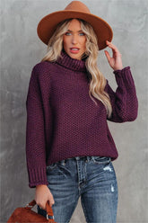 Quay Turtleneck Knit Sweater - Plum - FINAL SALE