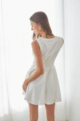 Rebecca Button Up Linen Mini Dress