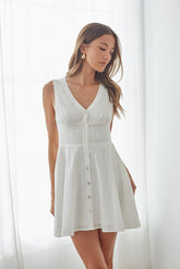 Rebecca Button Up Linen Mini Dress