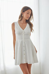 Rebecca Button Up Linen Mini Dress