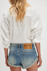 Blue Low-Waist Denim Shorts