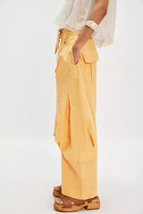 Yellow Casual Cargo Pants
