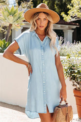 Ryan Chambray Button Down Dress - Light Wash