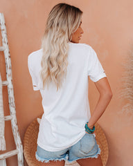 Seashell Print Distressed Cotton Tee