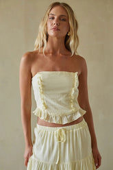 Yellow Ruffle Tube Top