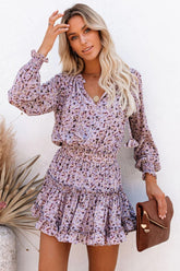 Sound Of Your Heart Floral Smocked Ruffle Dress