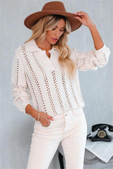 Suranne Collared Open Knit Sweater - FINAL SALE