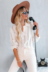 Suranne Collared Open Knit Sweater - FINAL SALE