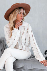 Suranne Collared Open Knit Sweater - FINAL SALE
