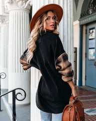 Taron Cotton Blend Contrast Plaid Shacket - Black - FINAL SALE