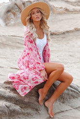 Tender Heart Floral Ruffle Tie Duster