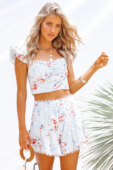 Together At Last Floral Eyelet Crop Top - FINAL SALE
