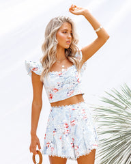 Together At Last Floral Eyelet Crop Top - FINAL SALE