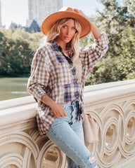 Veryl Cotton Frayed Plaid Button Down Top - FINAL SALE