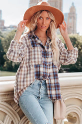 Veryl Cotton Frayed Plaid Button Down Top - FINAL SALE