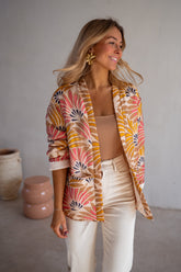 Geo Floral Open Front Jacket