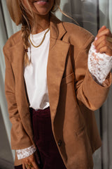 Camel Suede-Like Jacket