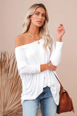 Wear It Well Long Sleeve Bamboo Knit Top - White