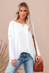 Wear It Well Long Sleeve Bamboo Knit Top - White