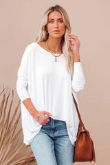 Wear It Well Long Sleeve Bamboo Knit Top - White