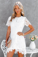 What Love Is Lace Ruffle Dress