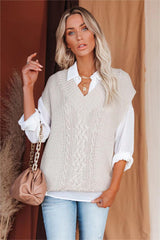 Whitby Cotton Blend Cable Knit Sweater Vest