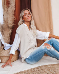 Whitby Cotton Blend Cable Knit Sweater Vest