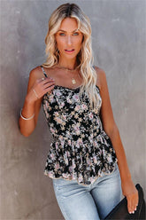 Willard Floral Embroidered Peplum Tank