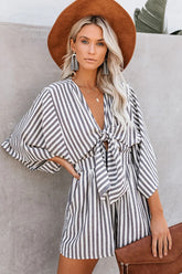 Wind In My Sails Cotton Pocketed Tie Romper